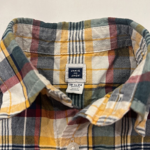 Janie and Jack 18-24 m yellow flannel button down - Picture 2 of 3